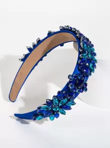 1 Phụ Nữ Đính Đá Cubic Zirconia Trang Trí Tuyệt Đẹp Dây Đeo Đầu Hoàng Gia Tiaras - Xanh đậm - Xem 1