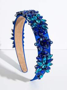 1 Phụ Nữ Đính Đá Cubic Zirconia Trang Trí Tuyệt Đẹp Dây Đeo Đầu Hoàng Gia Tiaras - Xanh đậm - Xem 2