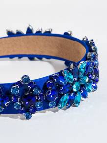 1 Phụ Nữ Đính Đá Cubic Zirconia Trang Trí Tuyệt Đẹp Dây Đeo Đầu Hoàng Gia Tiaras - Xanh đậm - Xem 3