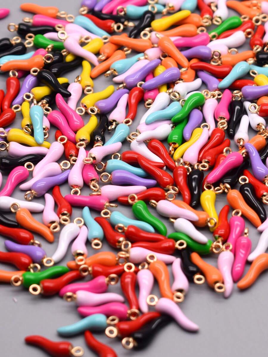 20pcs Color Block Chili Shape DIY Pendant - Multicolor - View 1