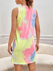 SHEIN EZwear 紮染背心洋裝 - 彩色 - 查看 3