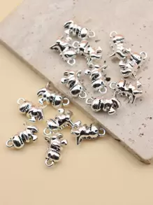 15 chiếc Mặt dây chuyền DIY hình khủng long hoạt hình - Bạc - Xem 1