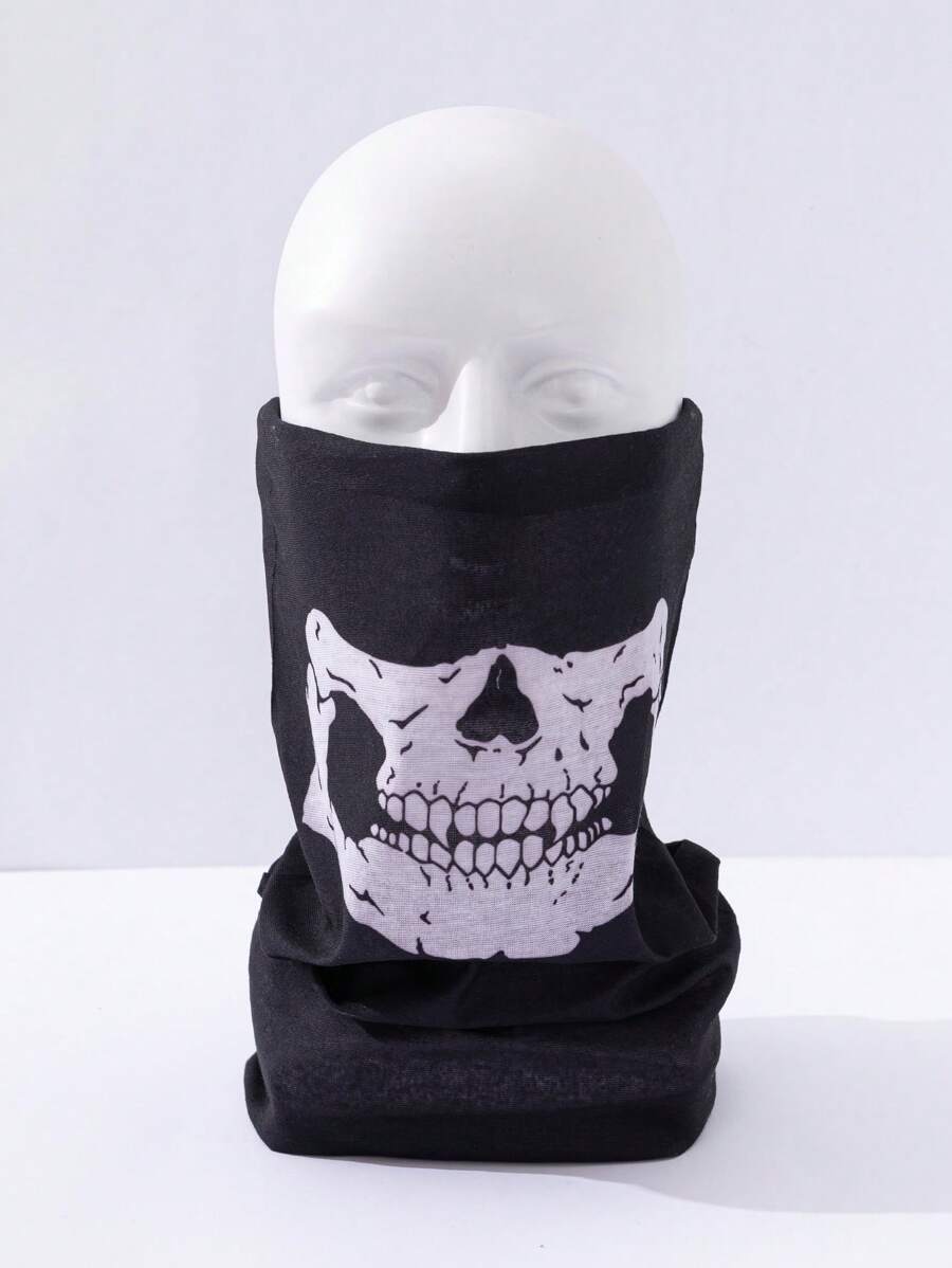 1 pieza Máscara deportiva con patrón de boca para protección solar contra los rayos UV, protección facial y de cuello para esquí - Multicolor - Ver 1