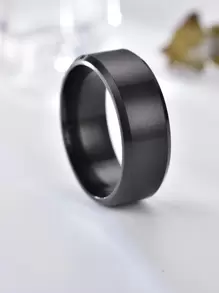 Men Minimalist Ring - Black - View 1