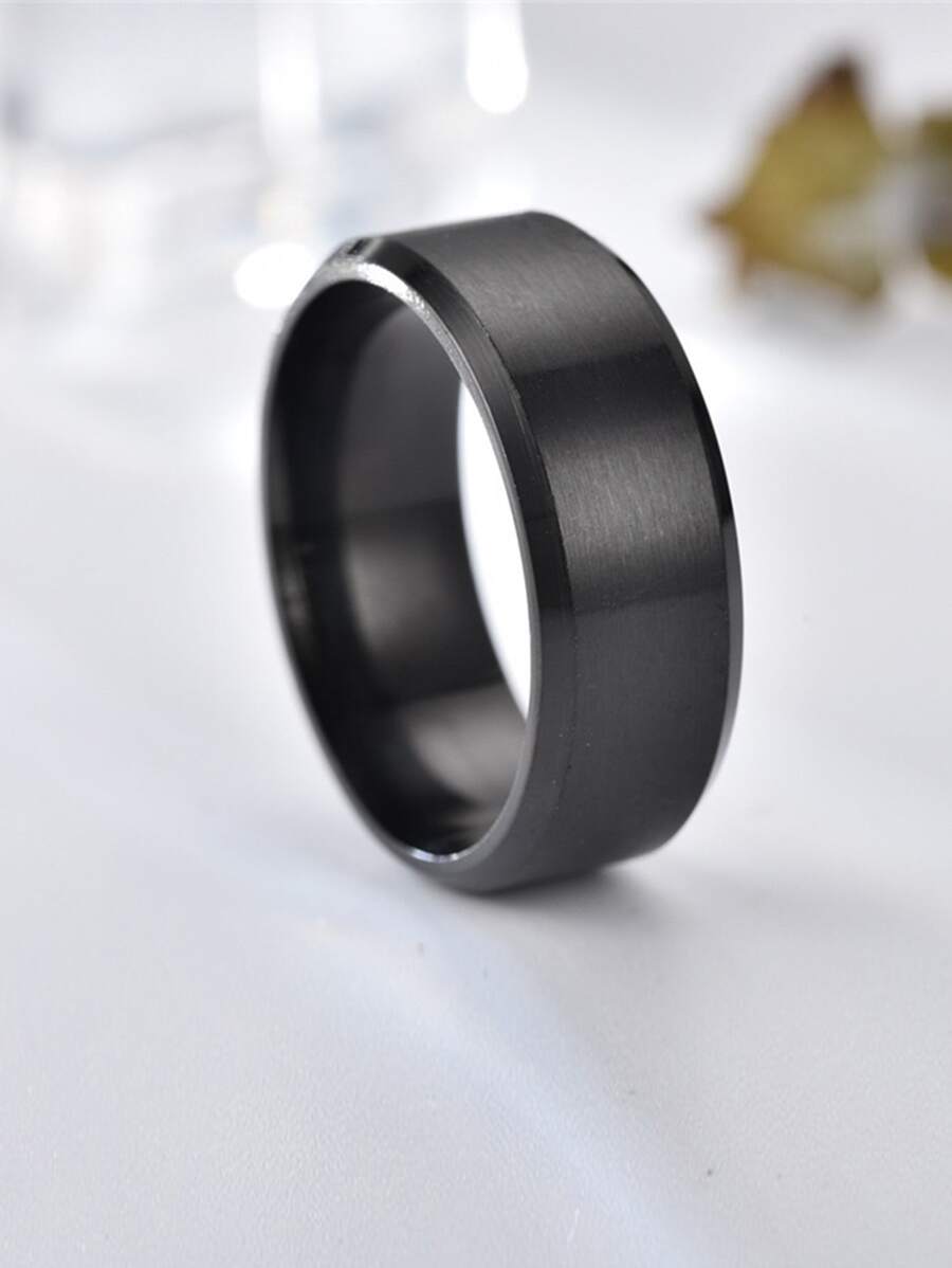 Men Minimalist Ring - Black - View 1
