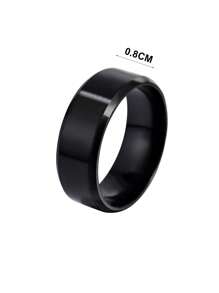 Men Minimalist Ring - Black - View 3