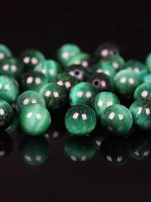 1股虎眼石頭DIY珠子首飾配件 - 綠色 - 查看 2