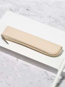 1 chiếc túi đựng bút trơn, đồ dùng học tập, hộp bút, túi đựng bút chì, cặp sách, văn phòng phẩm. - Màu be - Xem 4