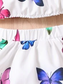 Bộ đồ Em bé viền lá sen Loại bướm - trắng - Xem 6