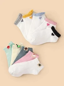 10 đôi Vớ mắt cá chân thời trang cho bé gái/bé trai thời tiết & họa tiết trái tim cho cuộc sống hàng ngày - Nhiều màu - Xem 3