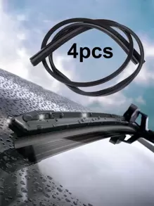 2pcs/Set Windshield Wiper Blades, Frameless Car Wiper Rubber Strips (Each Rubber Strip Can Be Divided Into 2) - Black - View 2