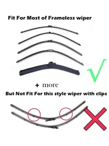 2pcs/Set Windshield Wiper Blades, Frameless Car Wiper Rubber Strips (Each Rubber Strip Can Be Divided Into 2) - Black - View 4