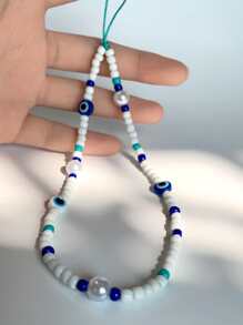 Dây đeo cổ tay dây đeo điện thoại đính cườm, Dây điện thoại di động chống thất lạc, Trang trí bùa chú điện thoại, Chuỗi điện thoại cho phụ nữ Cô gái - Nhiều màu - Xem 2