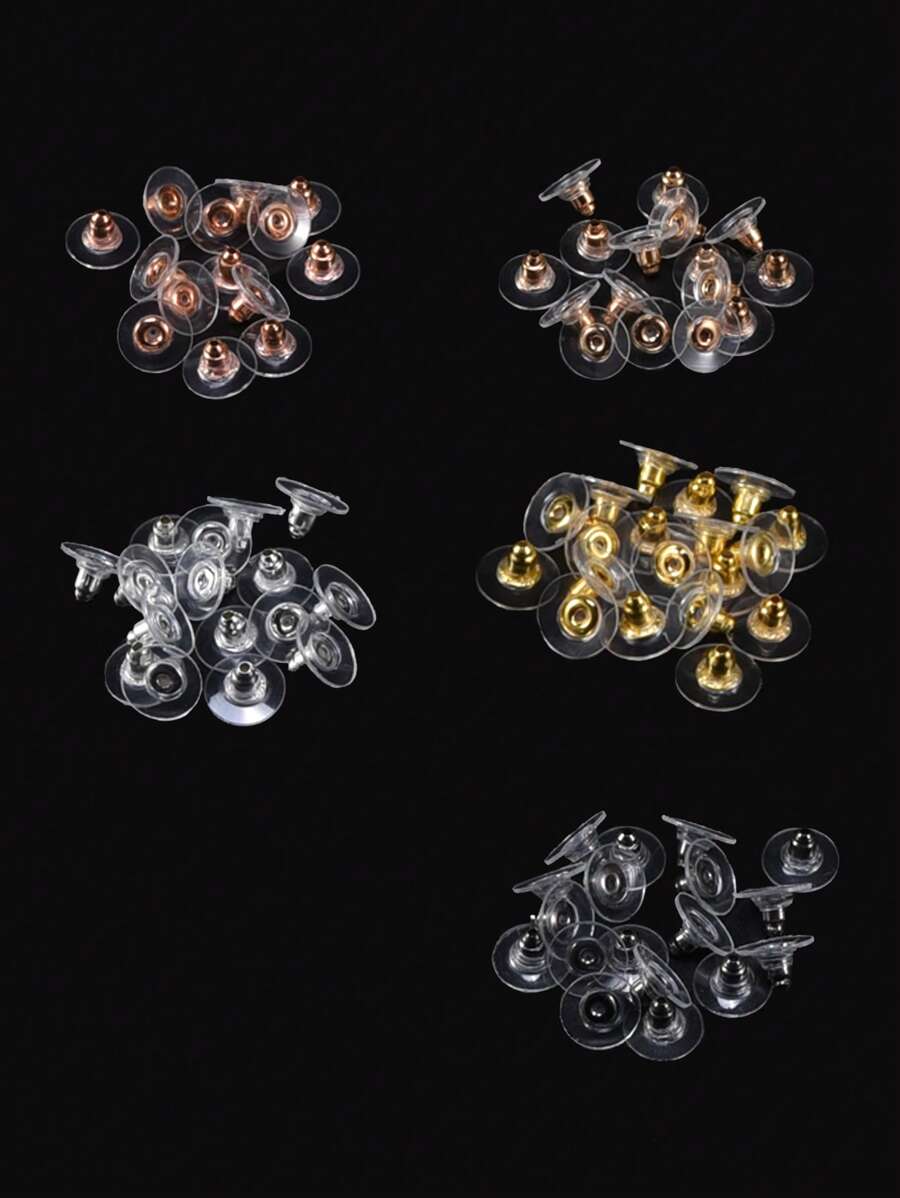 100pcs Minimalist Earring Back Plug - Yellow Gold - View 1