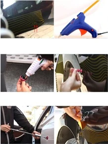 Car Dent Remover Tool, Paintless Dent Repair Dent Puller Kit Slide Hammer Tools With 18pcs Thickened Blue Tabs For DIY Automobile Body Dent Removal - Silver - View 5
