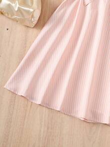 SHEIN Đầm Gái Lộ Lưng Trọn gói Sọc Giải trí - Hồng - Xem 4