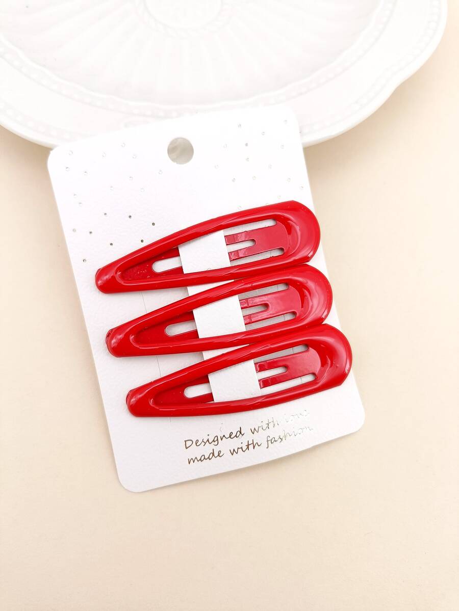 3 chiếc kẹp tóc thời trang cho nữ - Đỏ - Xem 1