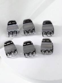 6个合金小号按扣发夹，适合女性日常佩戴，是送给母亲、朋友、老师或节日的绝佳礼物。这款发夹造型休闲，适合秋冬季节，也适合搭配度假装和夏季服装。 - 黑色 - 查看 2