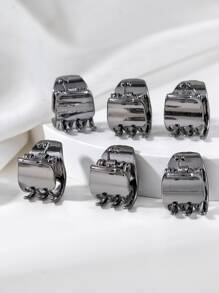 6个合金小号按扣发夹，适合女性日常佩戴，是送给母亲、朋友、老师或节日的绝佳礼物。这款发夹造型休闲，适合秋冬季节，也适合搭配度假装和夏季服装。 - 黑色 - 查看 3