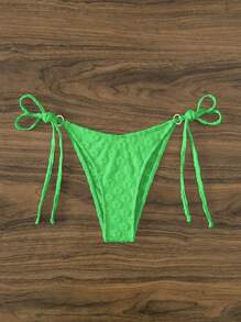 Bottom de bikini con cordón lateral - Verde - Ver 4