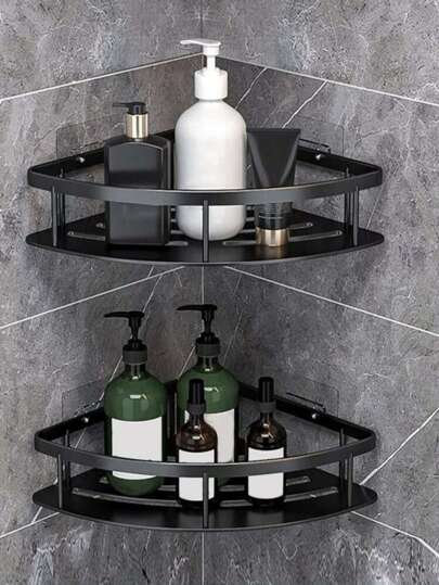 1 szt. Półka narożna, stojak do przechowywania w łazience i kuchni, stojak do przechowywania w łazience z darmowym dziurkowaniem, trójkątny wieszak na toaletę montowany na ścianie w kuchni.