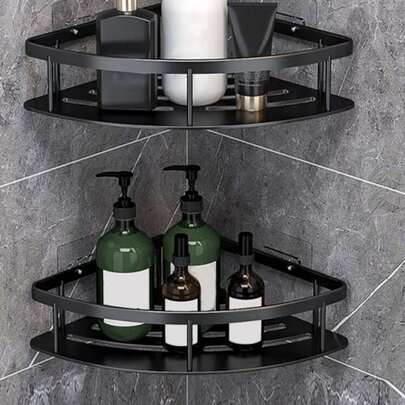 1 kệ góc, kệ đựng đồ nhà tắm & nhà bếp, kệ đựng đồ nhà tắm không cần khoan, kệ đựng đồ nhà vệ sinh hình tam giác gắn tường cho nhà bếp. Nhà tắm