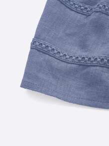 SHEIN ICON Solid Tie Front Cami Top - Dusty Blue - View 4