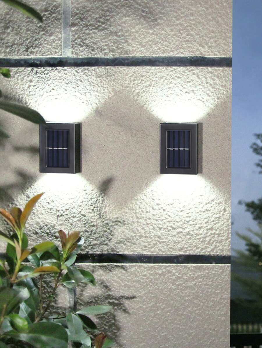 (مقاس صغير) 2 ضوء جداري بلاستيكي led (لأعلى ولأسفل) [1 قطعة] ديكور حديقة ،إضاءة حدائق خارجية للممرات والساحة والفناء - أبيض - مشاهدة 1