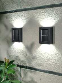 (مقاس صغير) 2 ضوء جداري بلاستيكي led (لأعلى ولأسفل) [1 قطعة] ديكور حديقة ،إضاءة حدائق خارجية للممرات والساحة والفناء - أبيض - مشاهدة 2