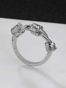 Nhẫn trang trí thắt nút nam - Bạc - Xem 1