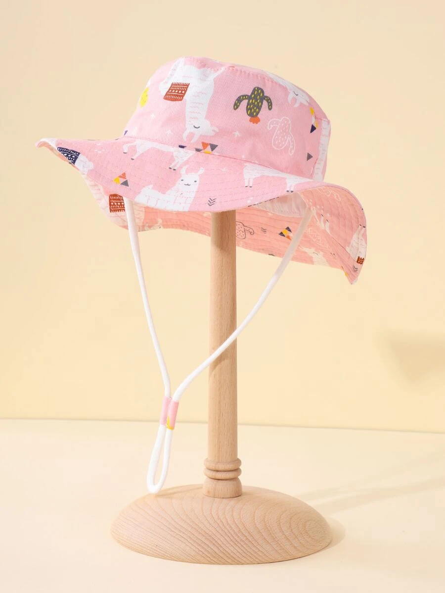 1入組嬰兒羊駝圖案漁夫帽 - 彩色 - 查看 1