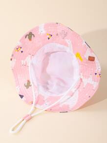 1入組嬰兒羊駝圖案漁夫帽 - 彩色 - 查看 3