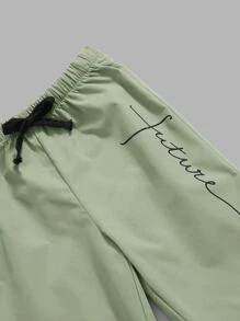 SHEIN Toddler Boys Leopard Print Tee & Drawstring Waist Trousers - Multicolor - View 4