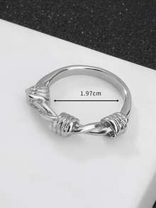 Nhẫn trang trí thắt nút nam - Bạc - Xem 4