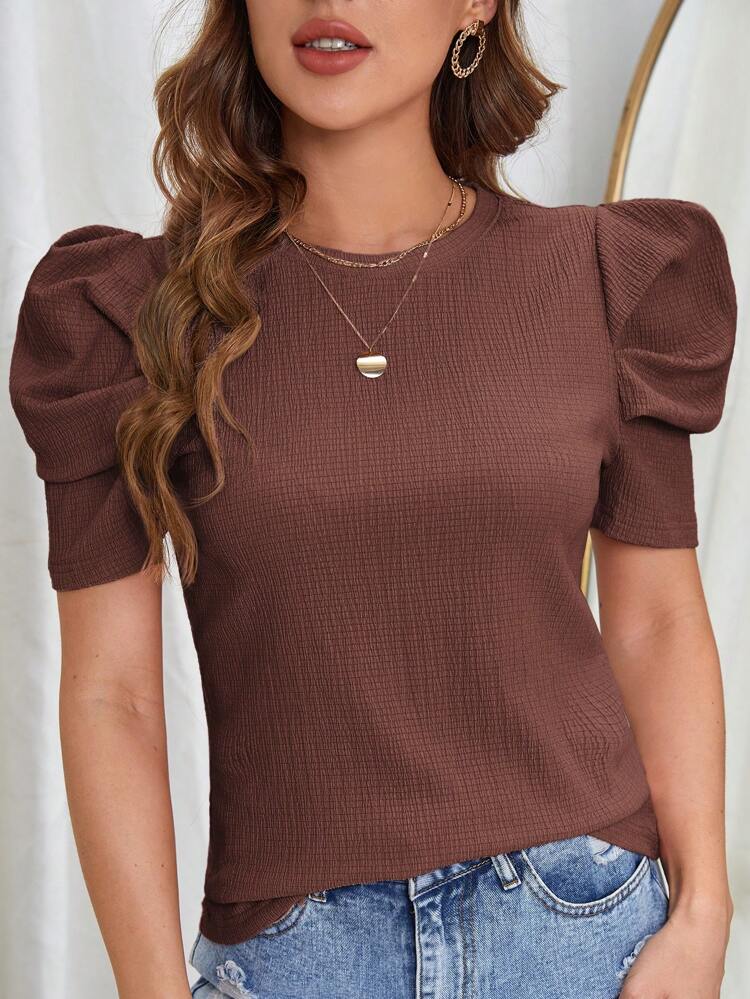Puff Sleeve Solid Tee