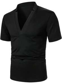 Manfinity Homme 男士素色POLO衫 - 黑色 - 查看 5