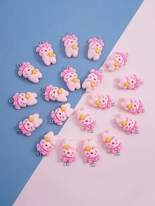 20入組/套卡通豬設計DIY吊墜 - 粉色 - 查看 3