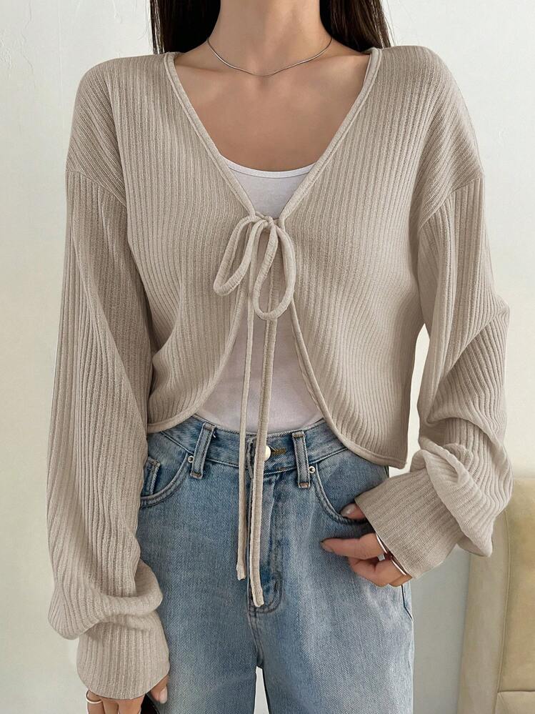 トップス geeong rib tie knit MOUSSY | ZIP UP RIB トップス (ニット ) |SHEL'TTER WEBSTORE