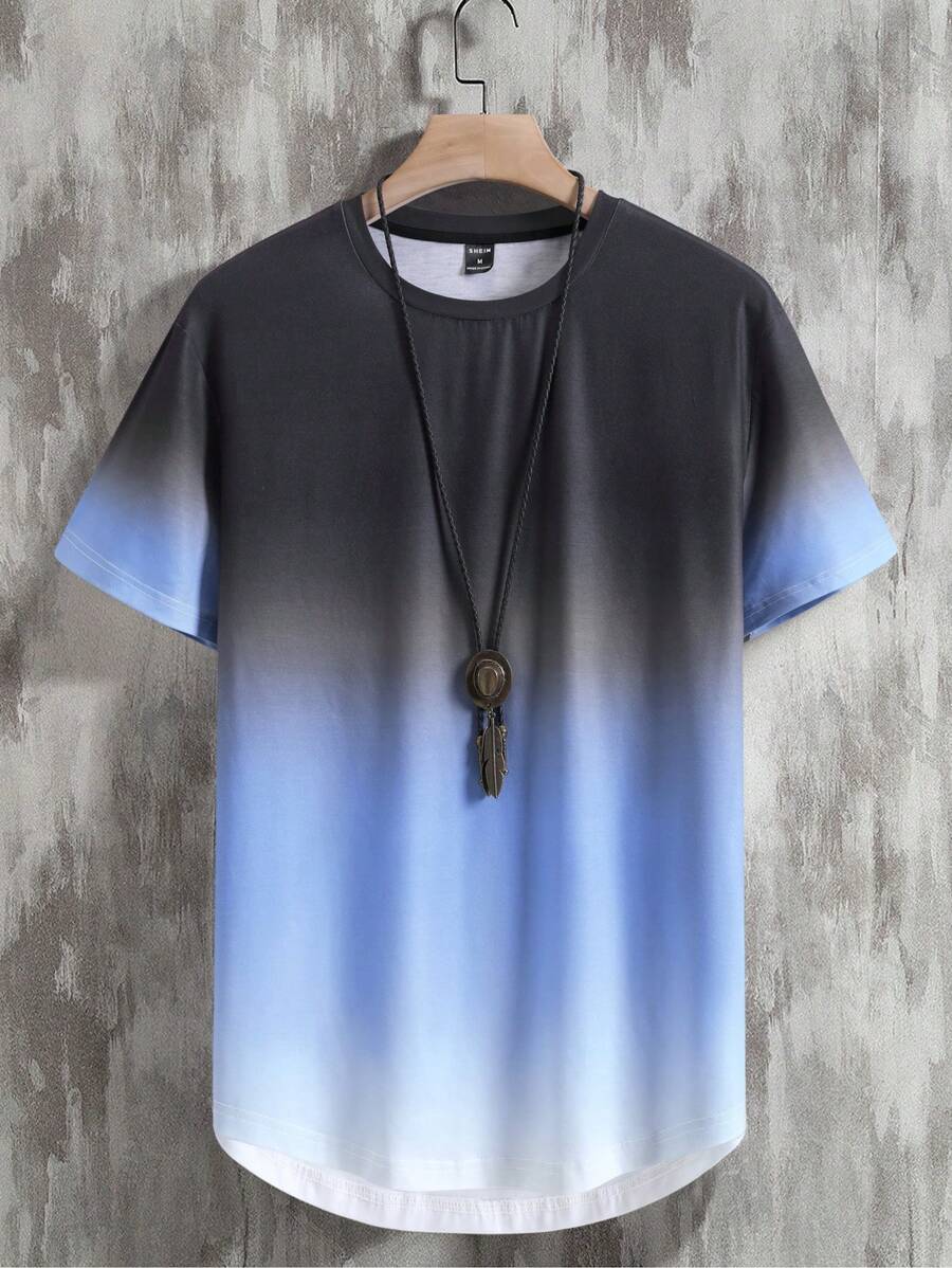 Manfinity Homme Áo thun & Áo lót Nam Cao thấp Ombre Giải trí - Nhiều màu - Xem 1