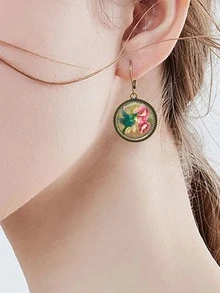 1 Đôi Vintage Chim Ruồi & Họa Tiết Hoa Bông Tai Giọt Dành Cho Nữ Trang Trí Hàng Ngày - Nhiều màu - Xem 3