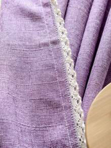 1 Khăn Trải Bàn Đồng Màu, Khăn Trải Bàn Polyester Tối Giản Cho Gia Đình - Màu tím - Xem 4