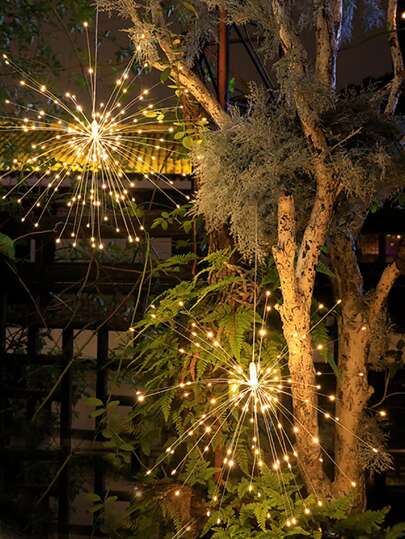 1 st 90/120/150/180L/450L 8-funktioners vattentäta fyrverkeripjäser, heminredning fyrverkeripjäser, trädgårdsdekor LED-lampor, utomhusdekor kopparfärgade fyrverkeripjäser, uteplatsdekor, utomhusdekor, festdekor, campingdekorationslampor, ljusslingor, juldekorationslampor, julfyrverkeripjäser med koppartråd, högtidsdekor LED-fyrverkeripjäser, campinglampor