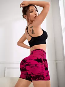 Easithlete 紮染寬腰帶運動短褲 - 彩色 - 查看 6