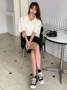 DAZY Slogan Graphic Ribbed Knit Drop Shoulder Tee Advance THE MEANING OF LIFE IS TO HAVE A GOAL PURSUE YOU NO MATTER WHAT YOUR GOAL IS YOU WILL SLOWLY ACHIEVE EVERYTHING IF YOU ARE FIRM AND KEEPWORKING HARD The Power Of Imagination Makes Us Infinite Oversized T-Shirt