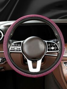 1入組水鑽裝飾汽車方向盤套 - 紫色 - 查看 4