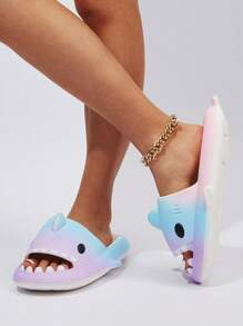 Mujer Chanclas con diseño de tiburón con banda única preppy EVA - Multicolor - Ver 6