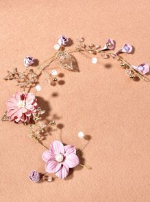 Flower Decor Hair Accessory - Purple - View 2