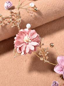 Flower Decor Hair Accessory - Purple - View 3