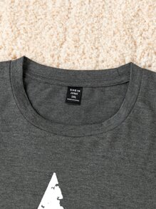 Flirla Camiseta de verano con estampado de estrella para talla grande - Gris Oscuro - Ver 5