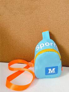 兒童字母圖案單肩包 - 淺藍色 - 查看 7